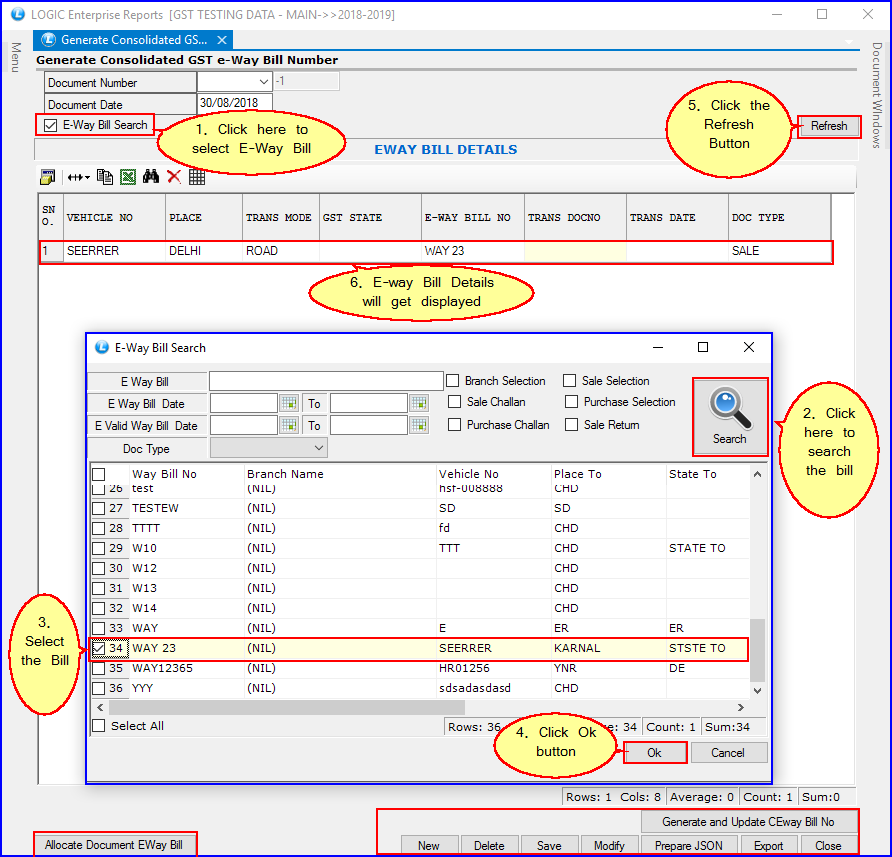 Generate Consolidated GST e-Way Bill Number-1